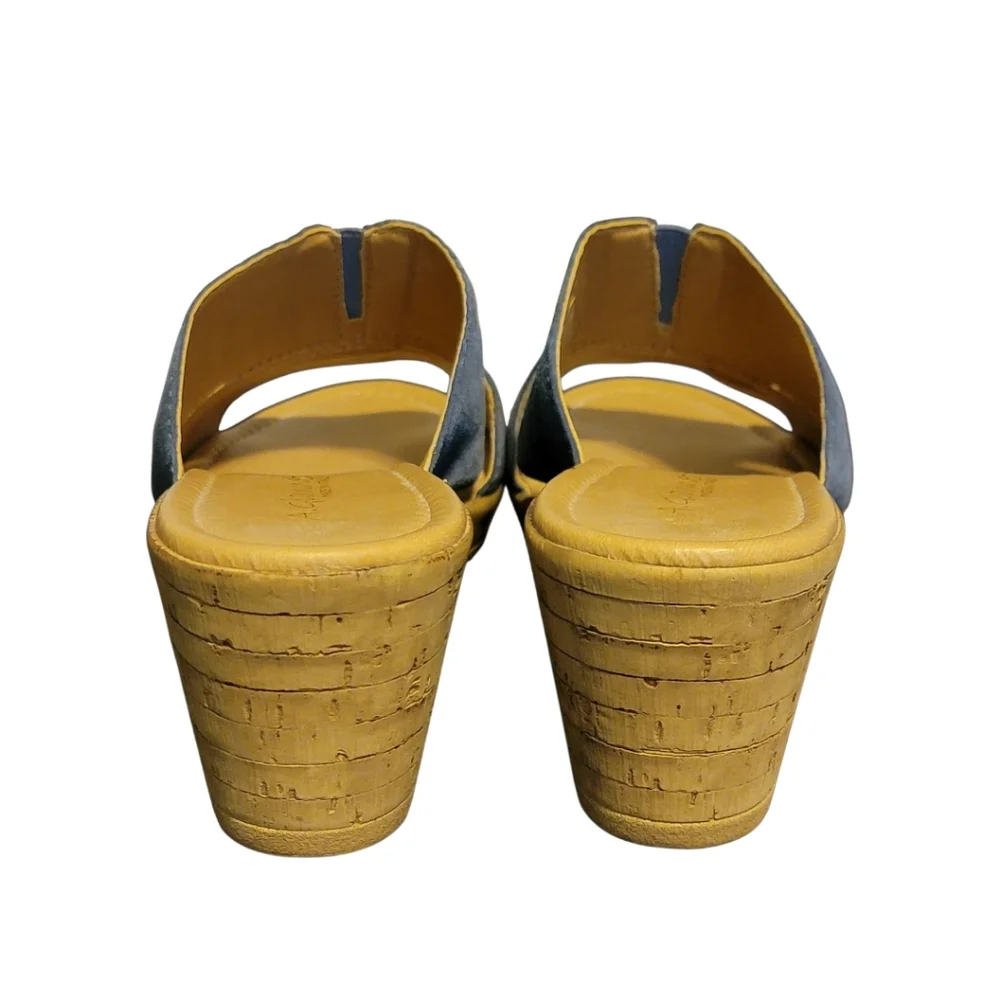 A.‎ Giannetti Blue Suede Cork Wedge 9.5M